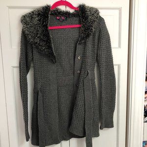 Fur Collar Cardigan